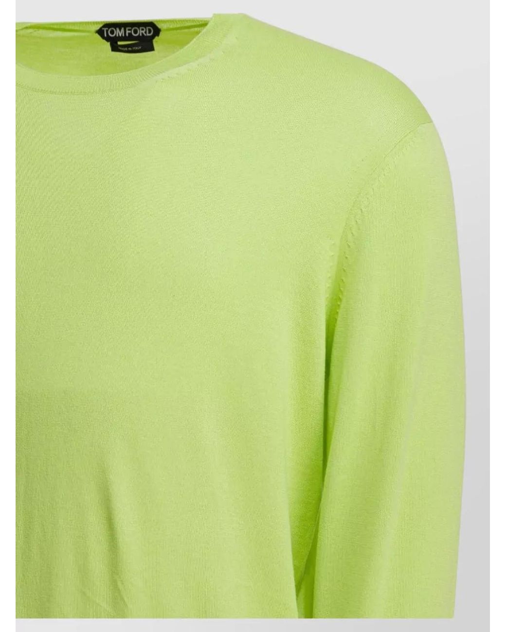 Tom Ford Green Cotton Crew-Neck Long-Sleeve Sweater for men