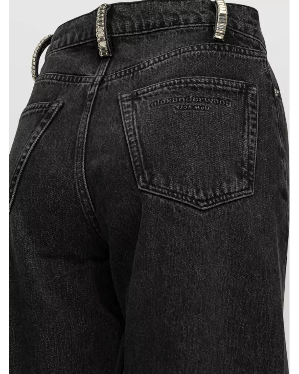 Alexander Wang Black Wide-Leg Denim Jeans