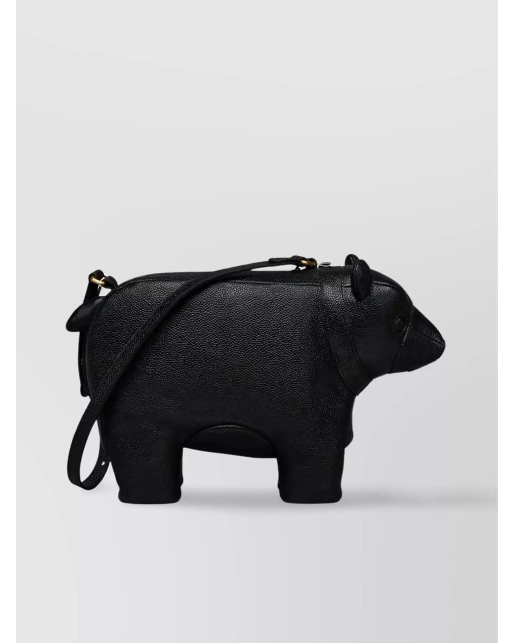 Thom Browne Black Pebble Grain Leather Shoulder Bag for men