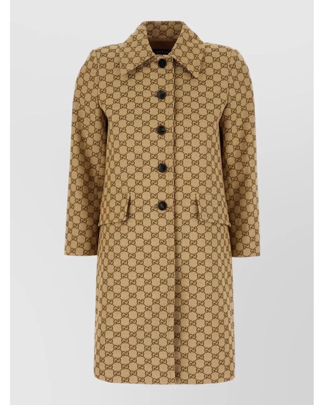 Gucci Natural Embroidered Cotton Blend Fitted Jacket
