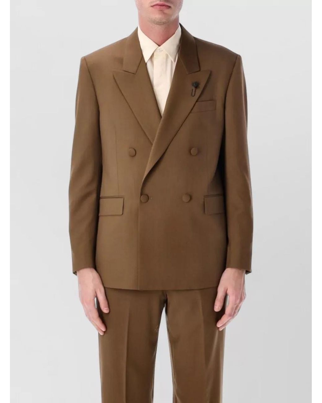 Lardini Soiree Double Breasted Four Button Jacket in Brown for Men | Lyst