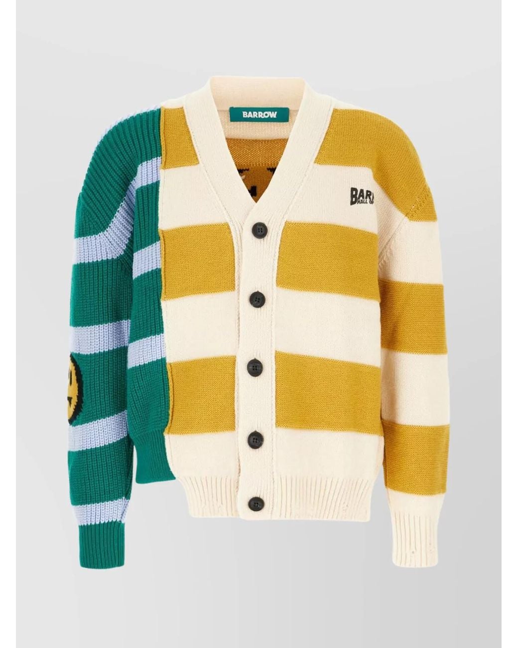 Barrow Yellow Wool Blend Cardigan for men