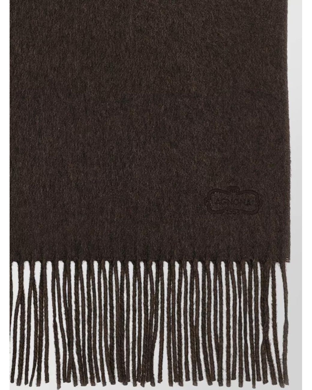 Agnona Black Silk Cashmere Fringed Scarf