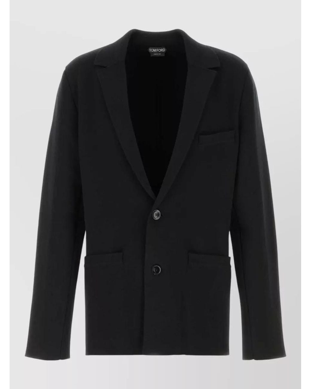 Tom Ford Black Stretch Wool Blend Blazer for men