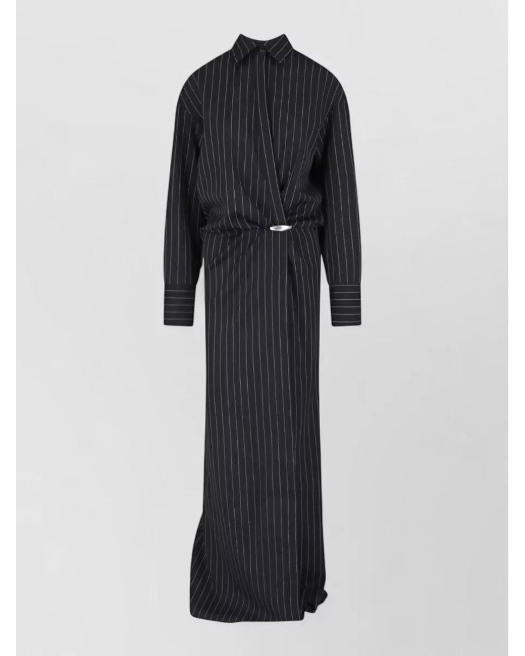 Dondup Black Virgin Wool Knee-Length Evening Jacket