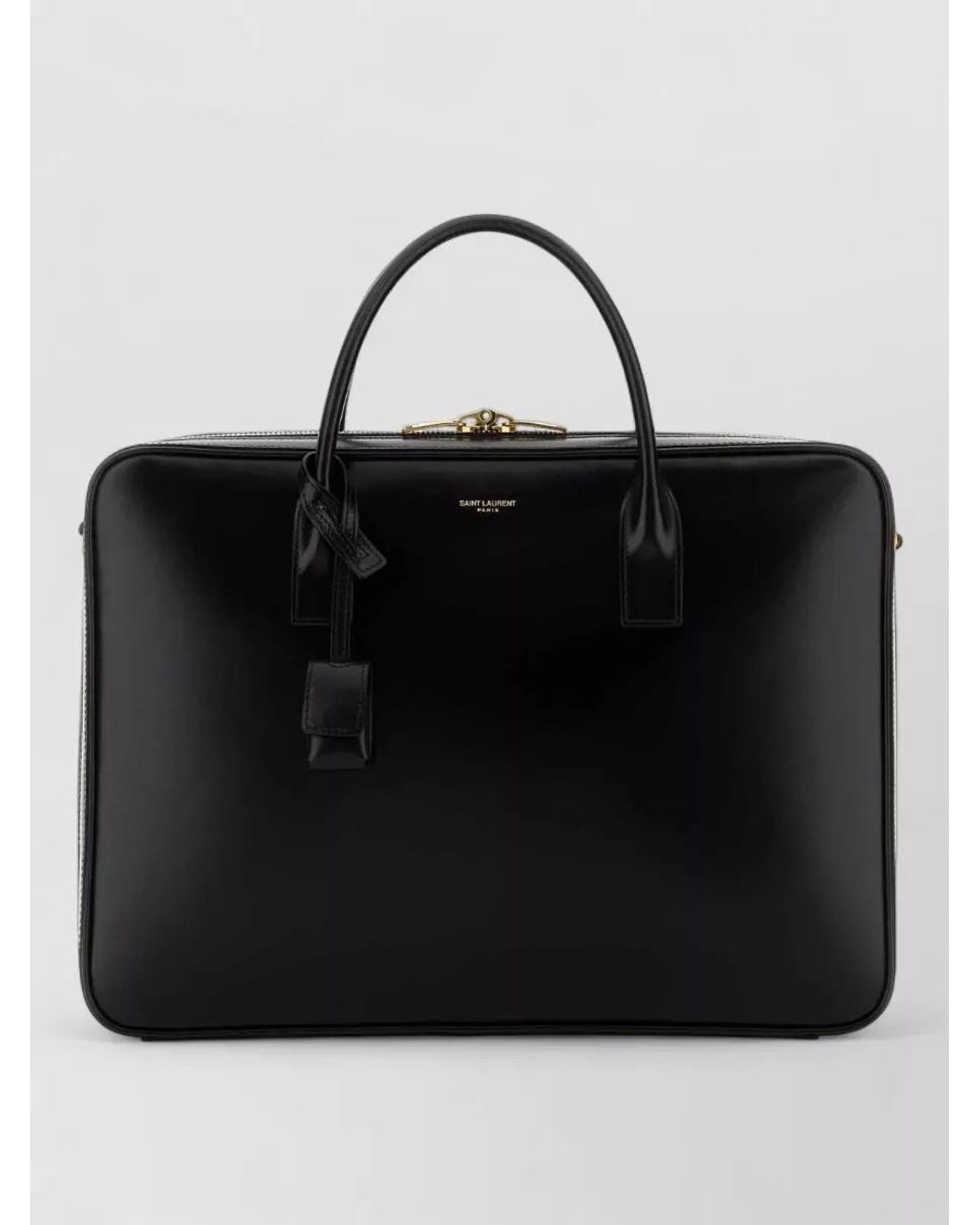 Saint Laurent Black Leather Messenger Bag for men