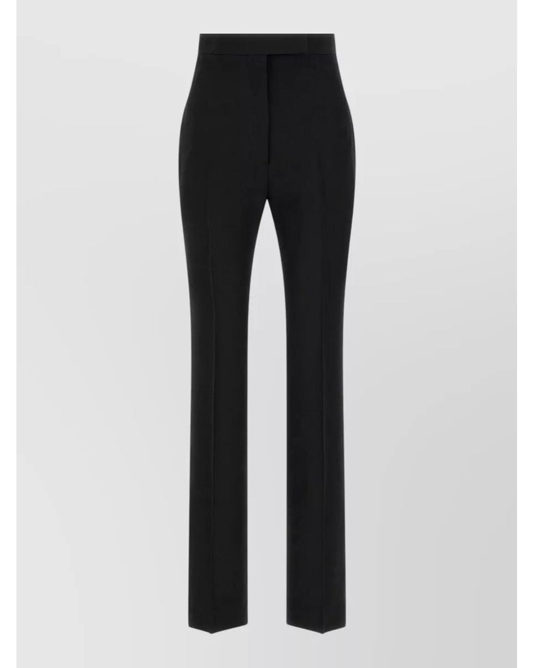 Tom Ford Black Wool High-Rise Straight-Leg Suit Trousers