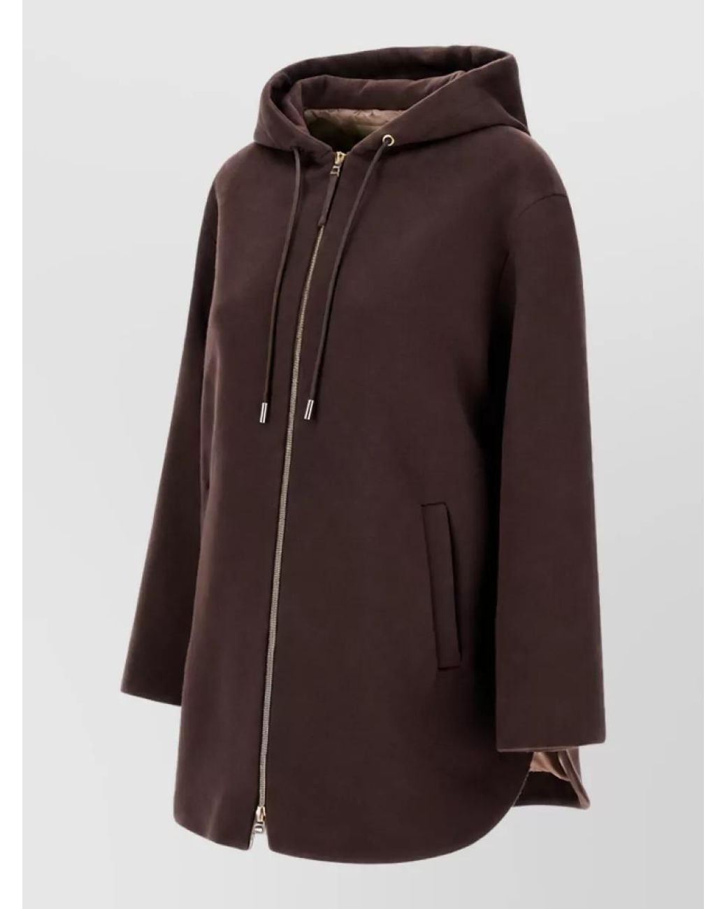 Herno Brown Oversized Wool Coat