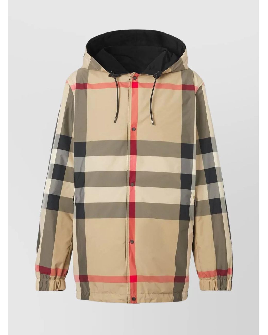 Burberry Brown Recycled Polyester Reversible Hooded Biker Jacket for men