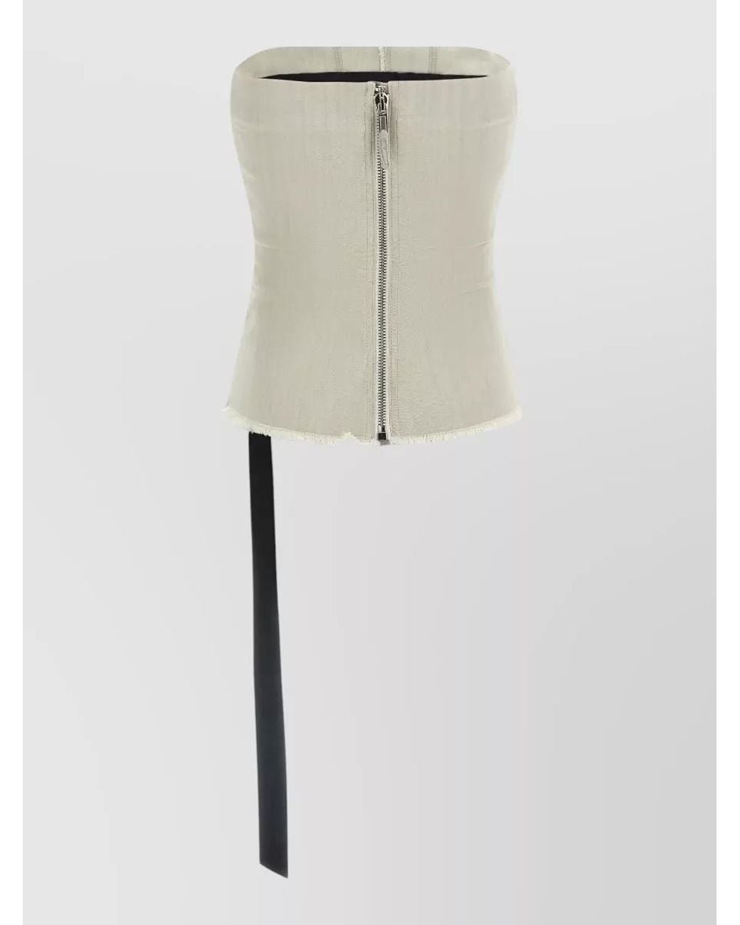 Rick Owens Natural Denim Off-The-Shoulder Bustier Top