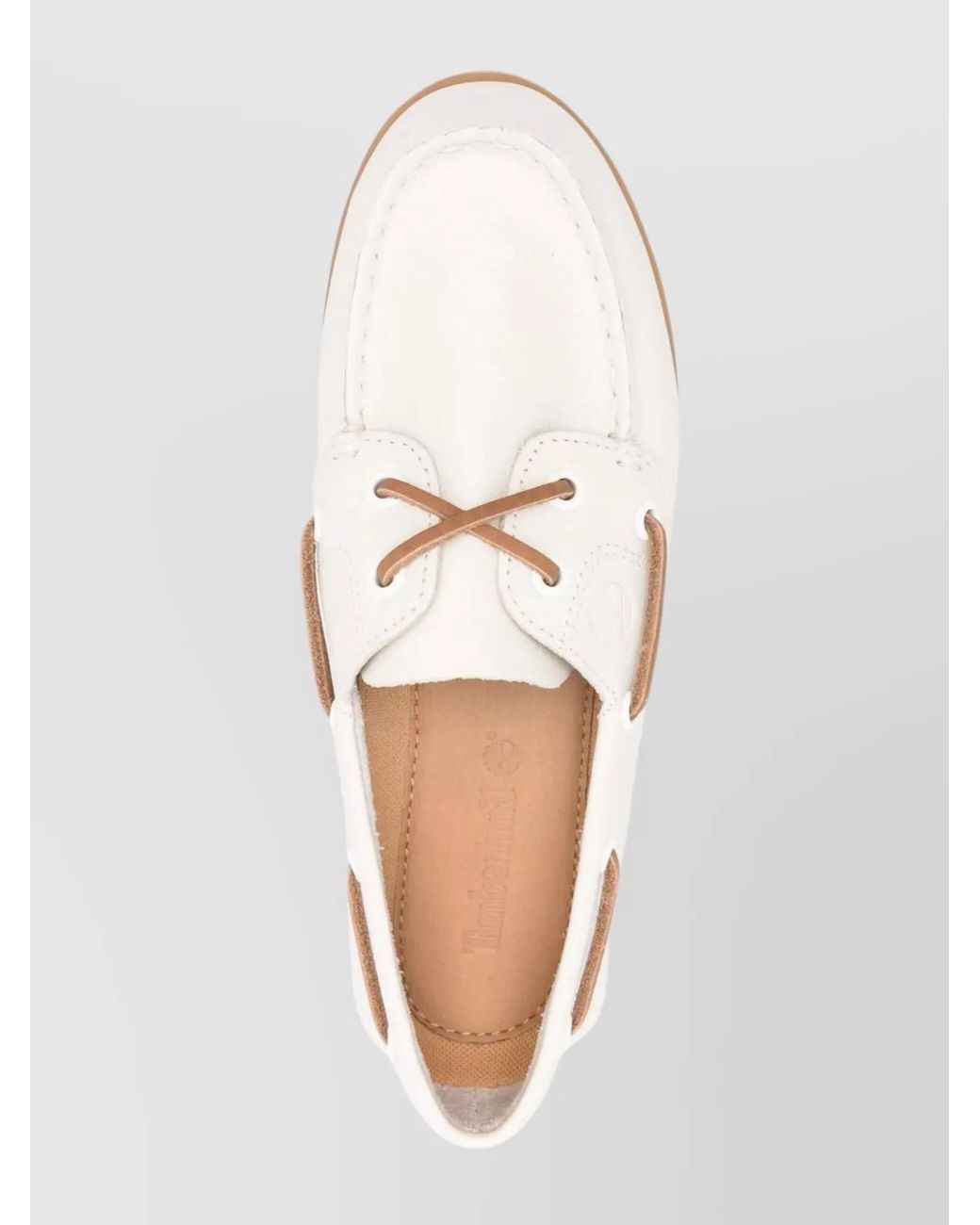 Timberland White Leather Loafers