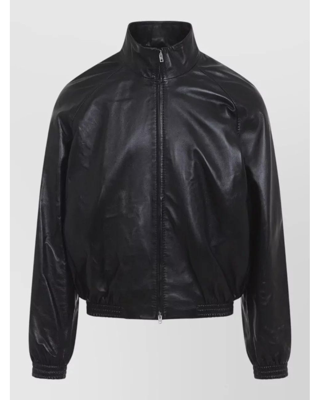 Acne Black Lamb Leather Regular-Fit Bomber Jacket for men