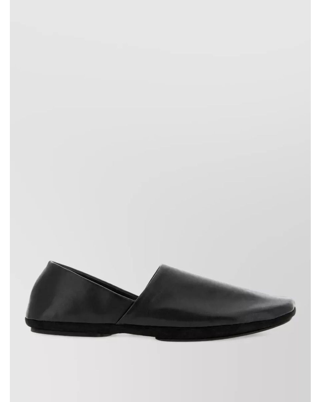 Lemaire Black Leather Slipper Loafers for men