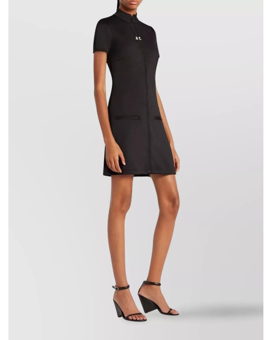 Courreges Black Slim-Fit Mini Dress