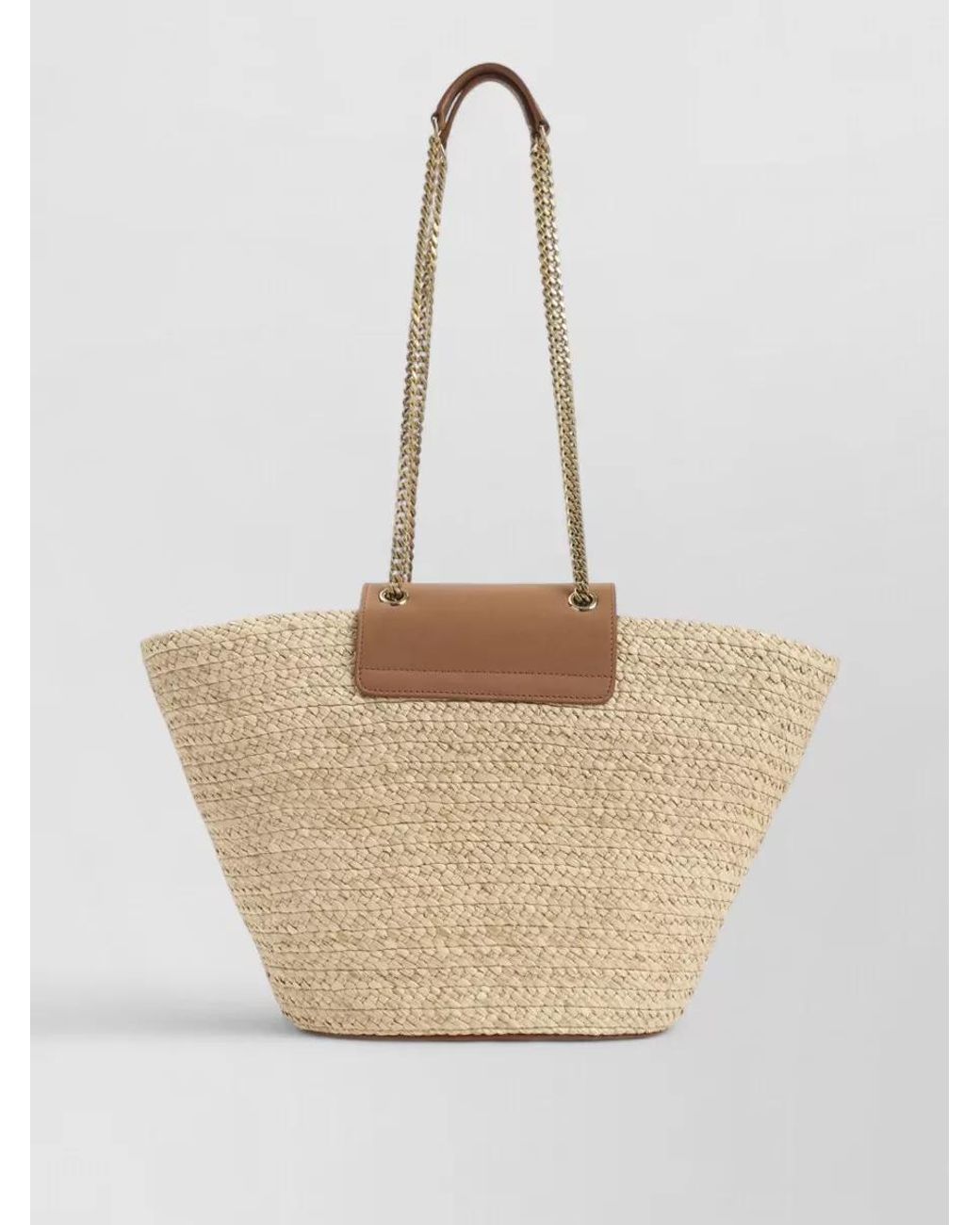 Saint Laurent Natural Raffia Basket Tote Bag