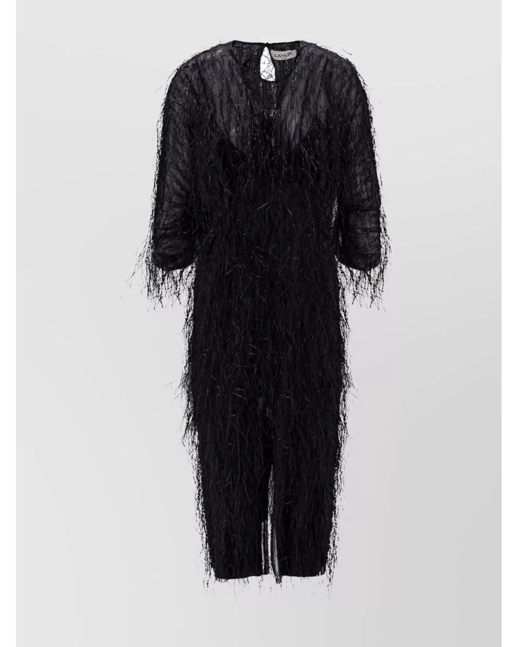 Lanvin Black Silk Knee-Length Dress
