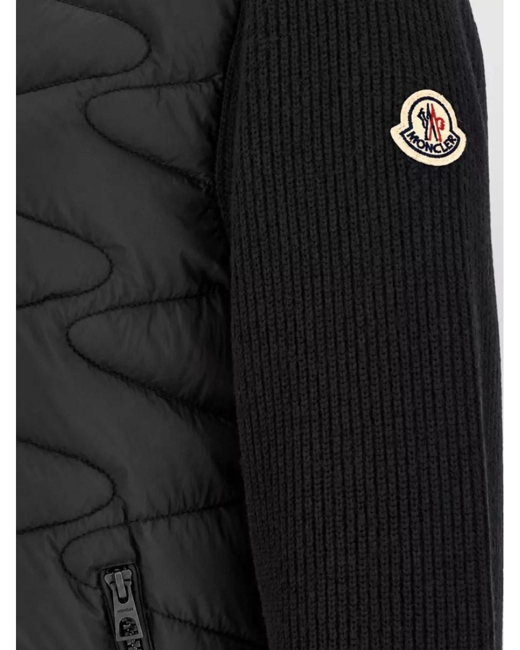 Moncler Black Quilted Padded Cardigan for men