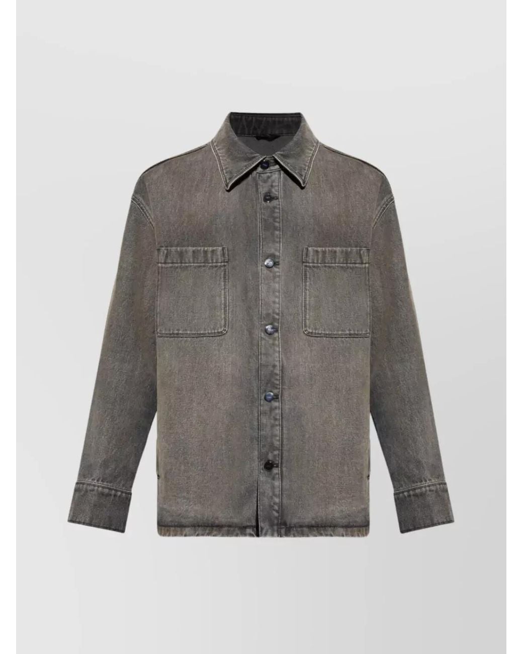 Fendi Gray Denim Shirt Jacket for men
