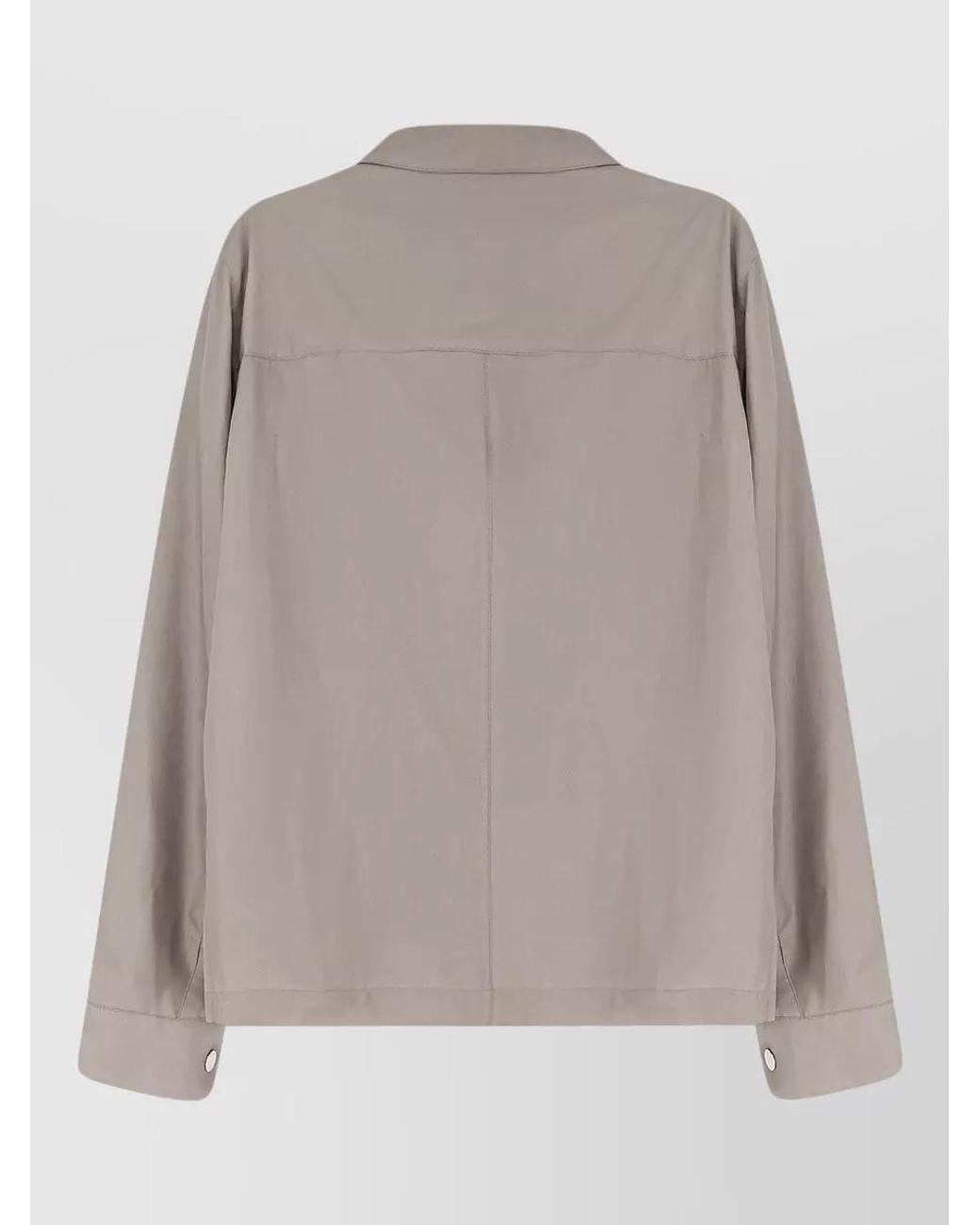 Brunello Cucinelli Gray Silk Shirt Jacket for men