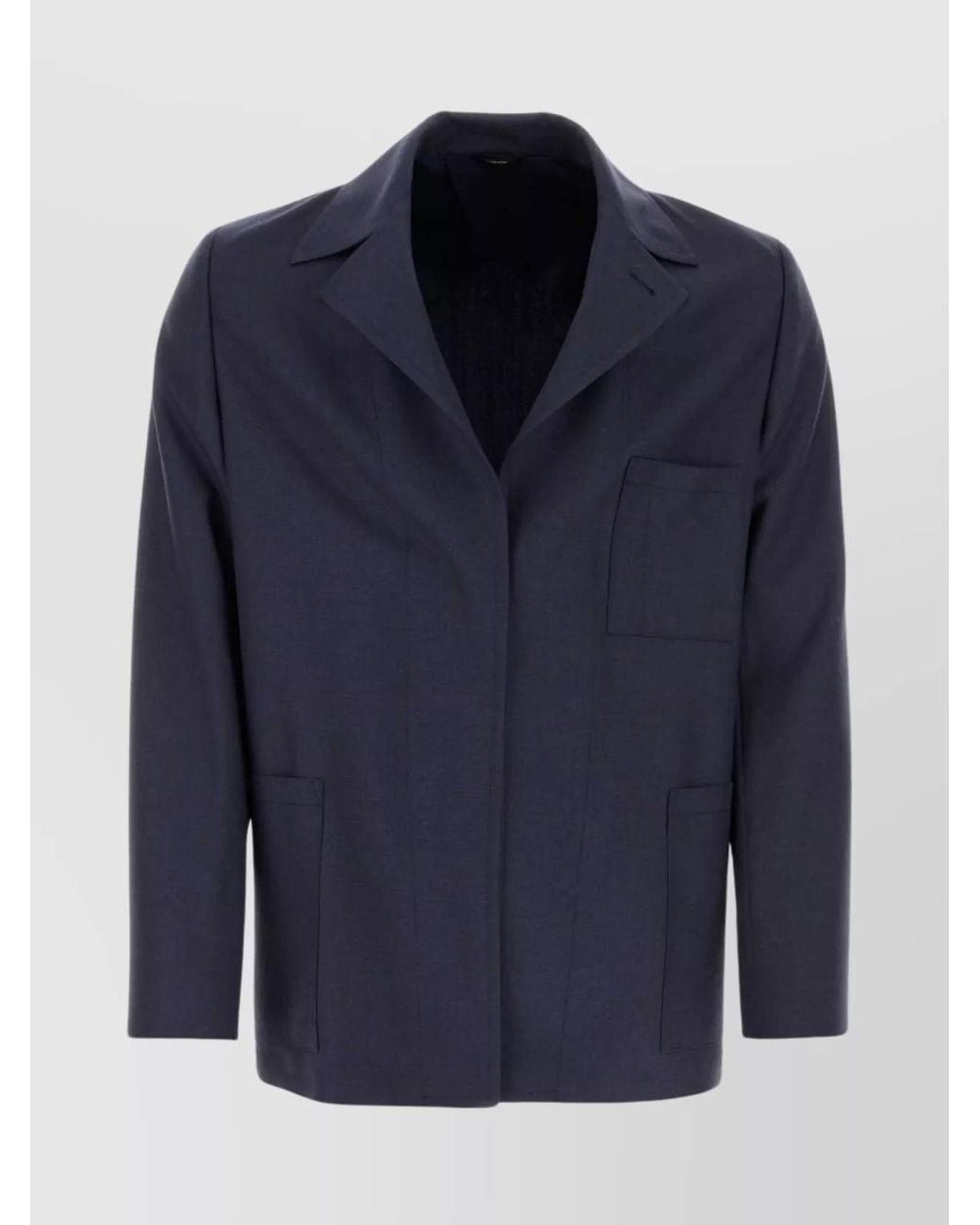 Fendi Blue Wool Single Breasted Jacket for men