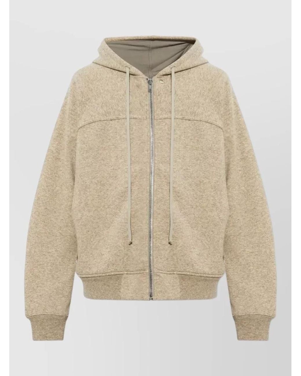 Rick Owens Natural Cotton Zip Hoodie for men