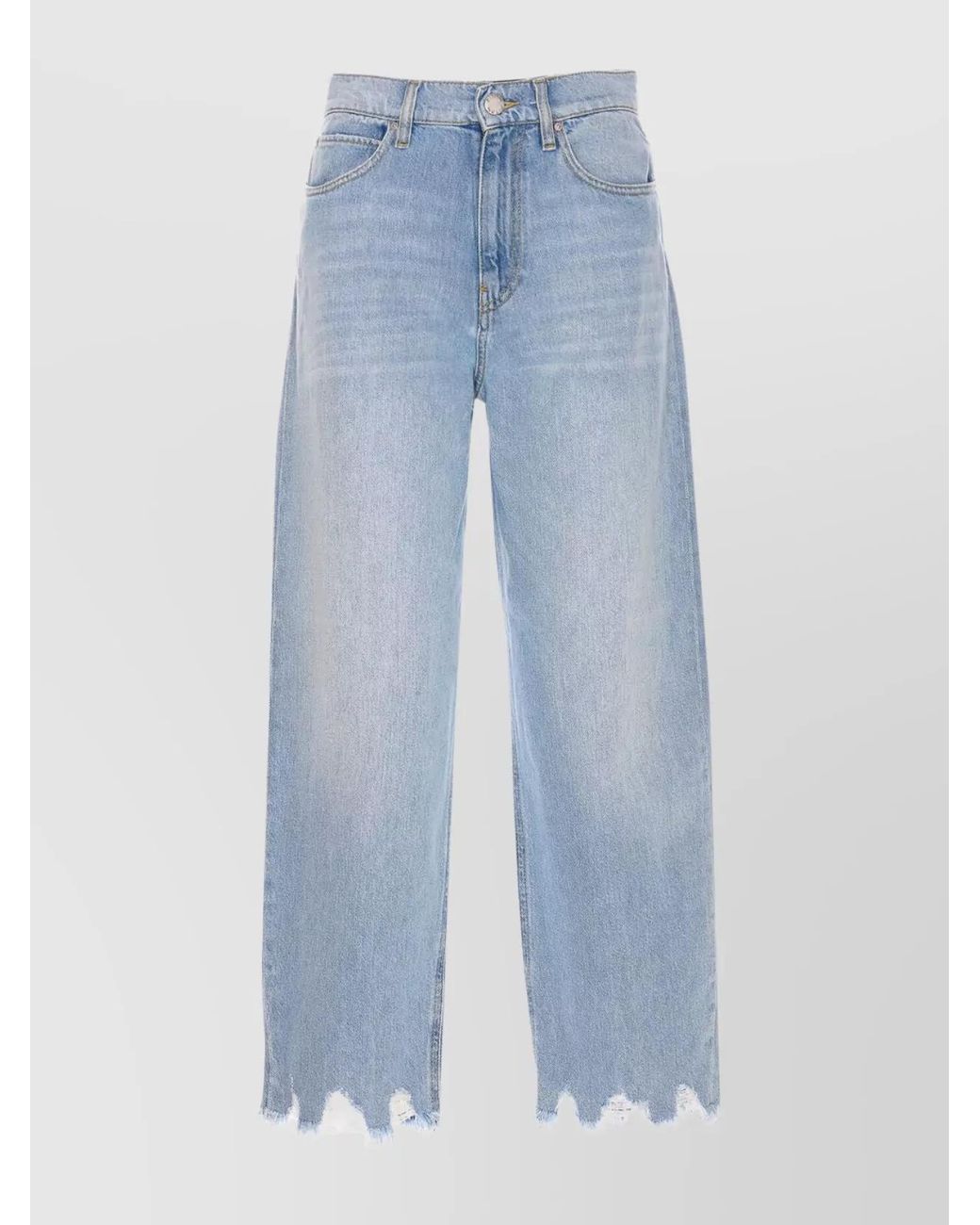 Pinko Blue Denim High-Rise Wide-Leg Jeans