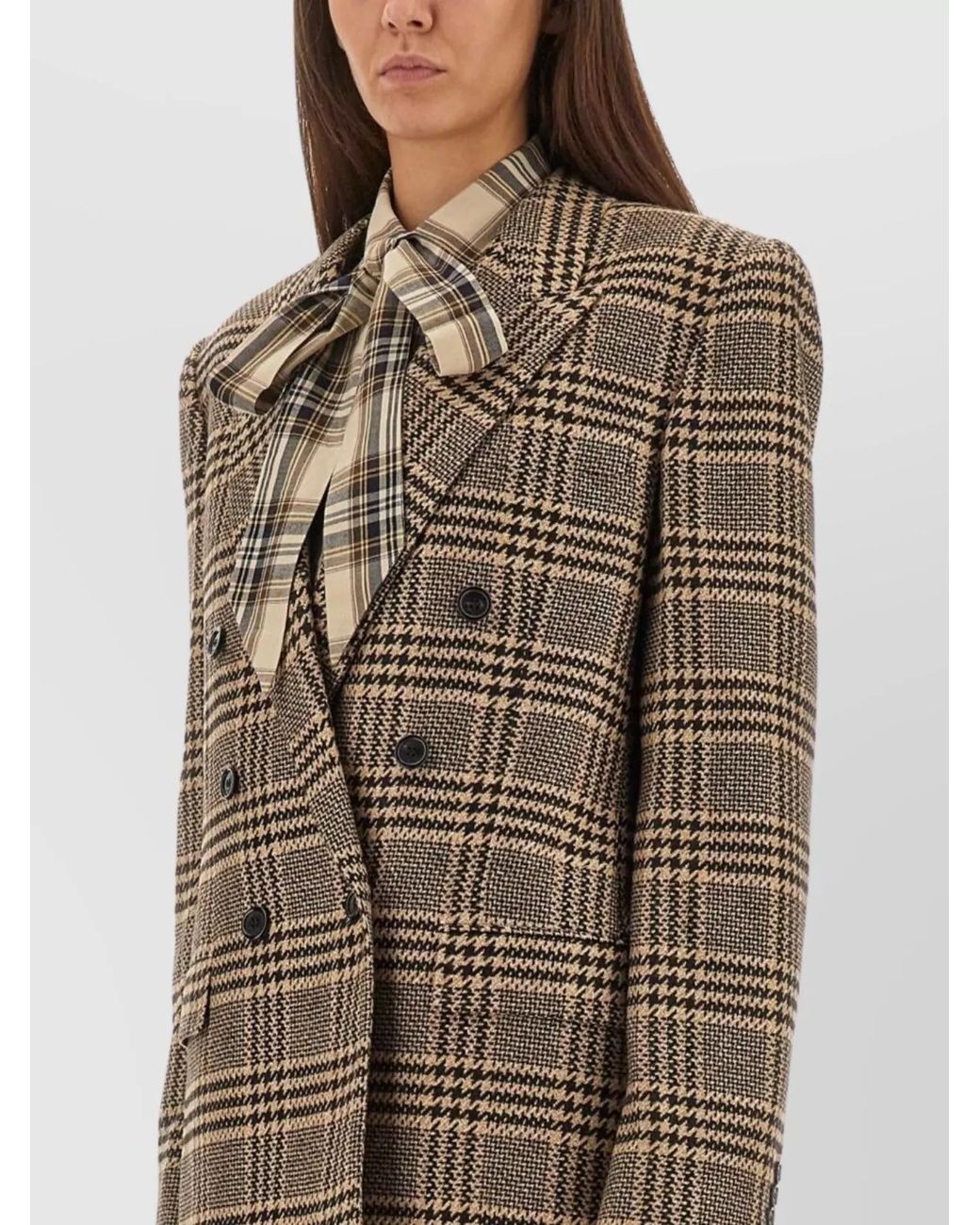 Saint Laurent Brown Silk Cashmere Double-Breasted Blazer
