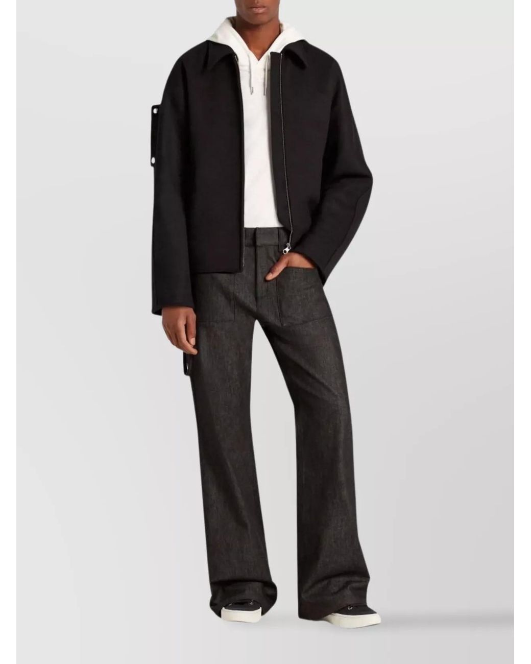 Courreges Black Silk Wool Lightweight Jacket for men