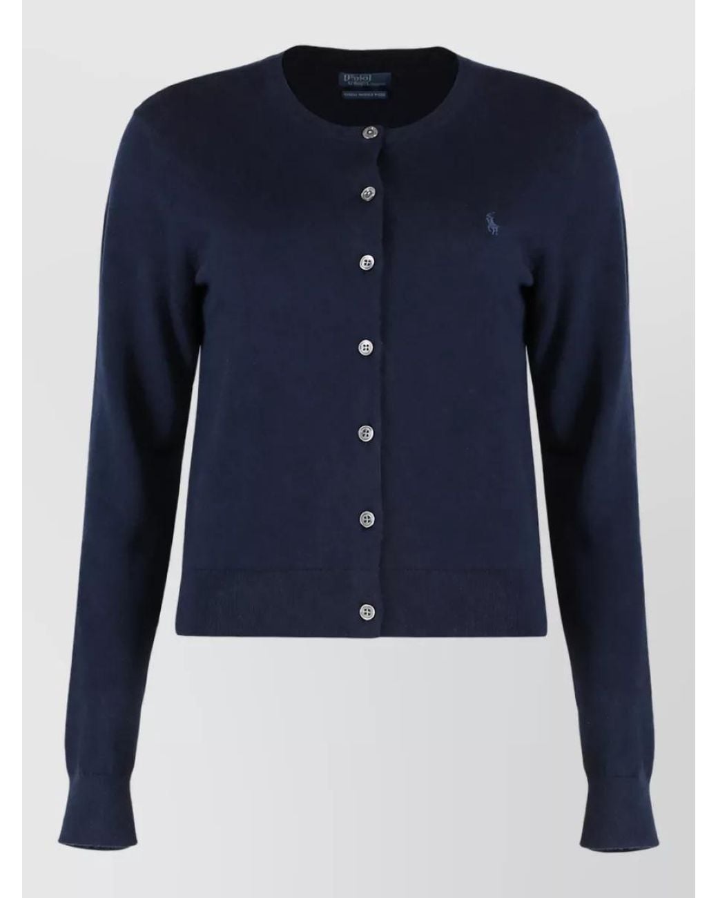 Polo Ralph Lauren Blue Wool Long Sleeve Cardigan