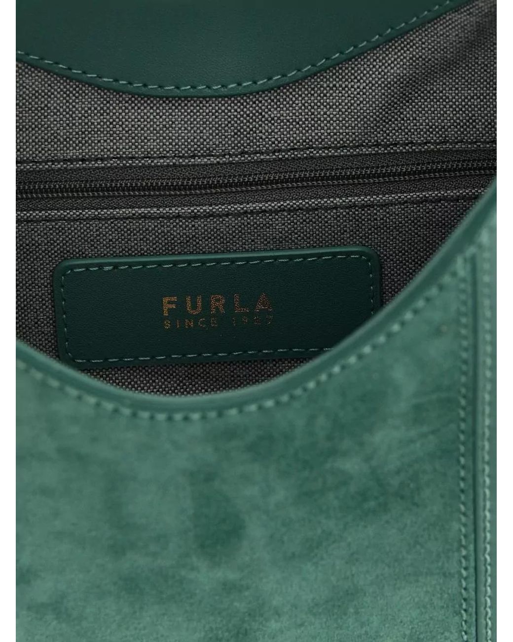 Furla Green Small Leather Hobo Bag