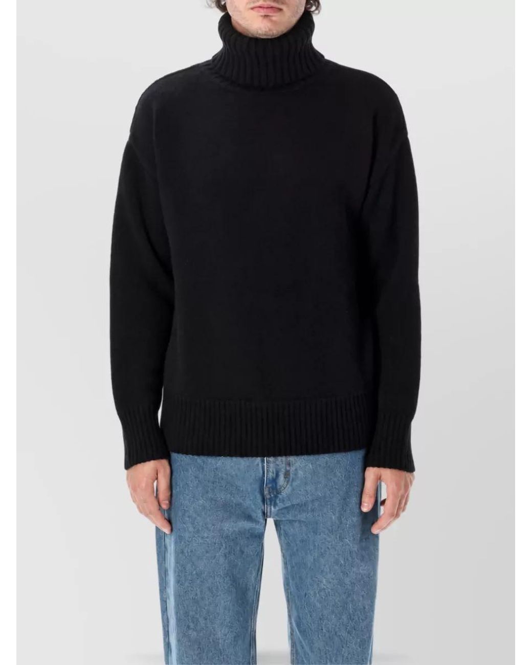 Extreme Cashmere Black Cashmere Oversized Turtleneck Jumper