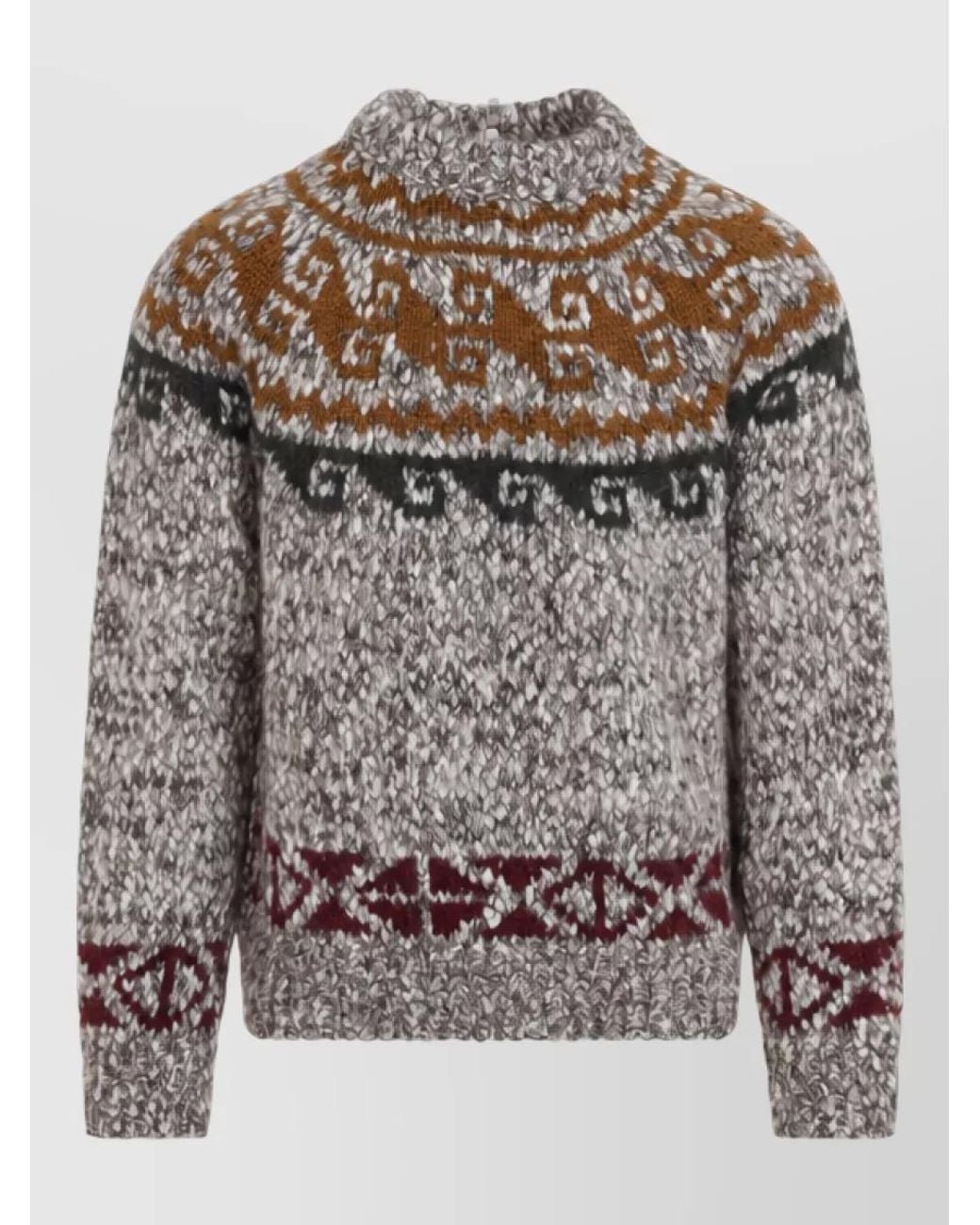 Moncler Gray Chunky-Knit Fair Isle Wool-Blend Jumper for men