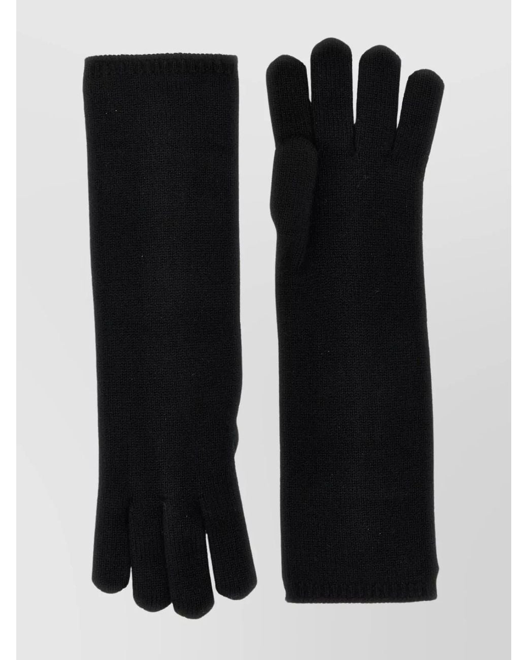Max Mara Black Cashmere Knit Gloves