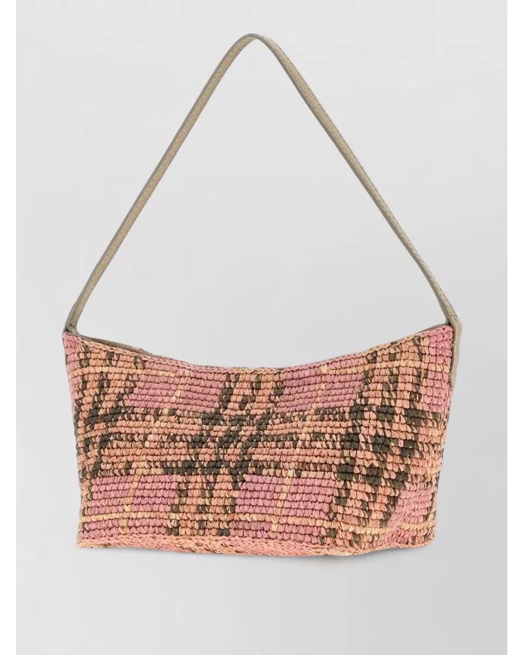 Burberry White Mini Raffia Clutch Bag