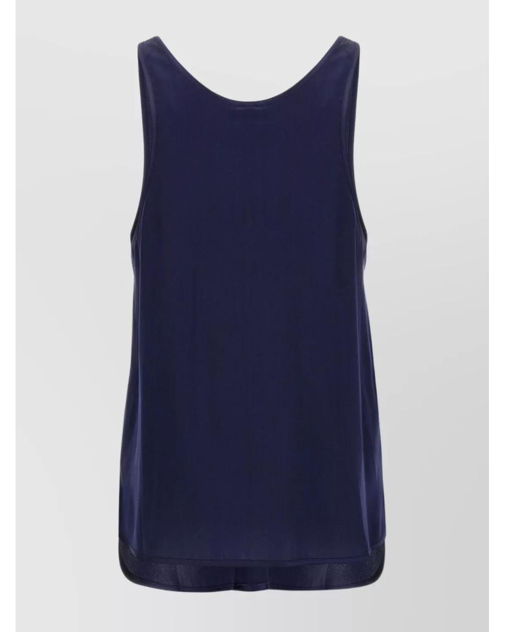Pinko Blue Sleeveless Scoop Neck Lightweight Fabric Top