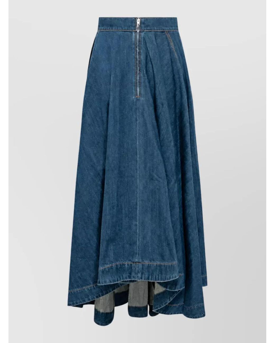 Givenchy Blue Asymmetric Long Denim Skirt
