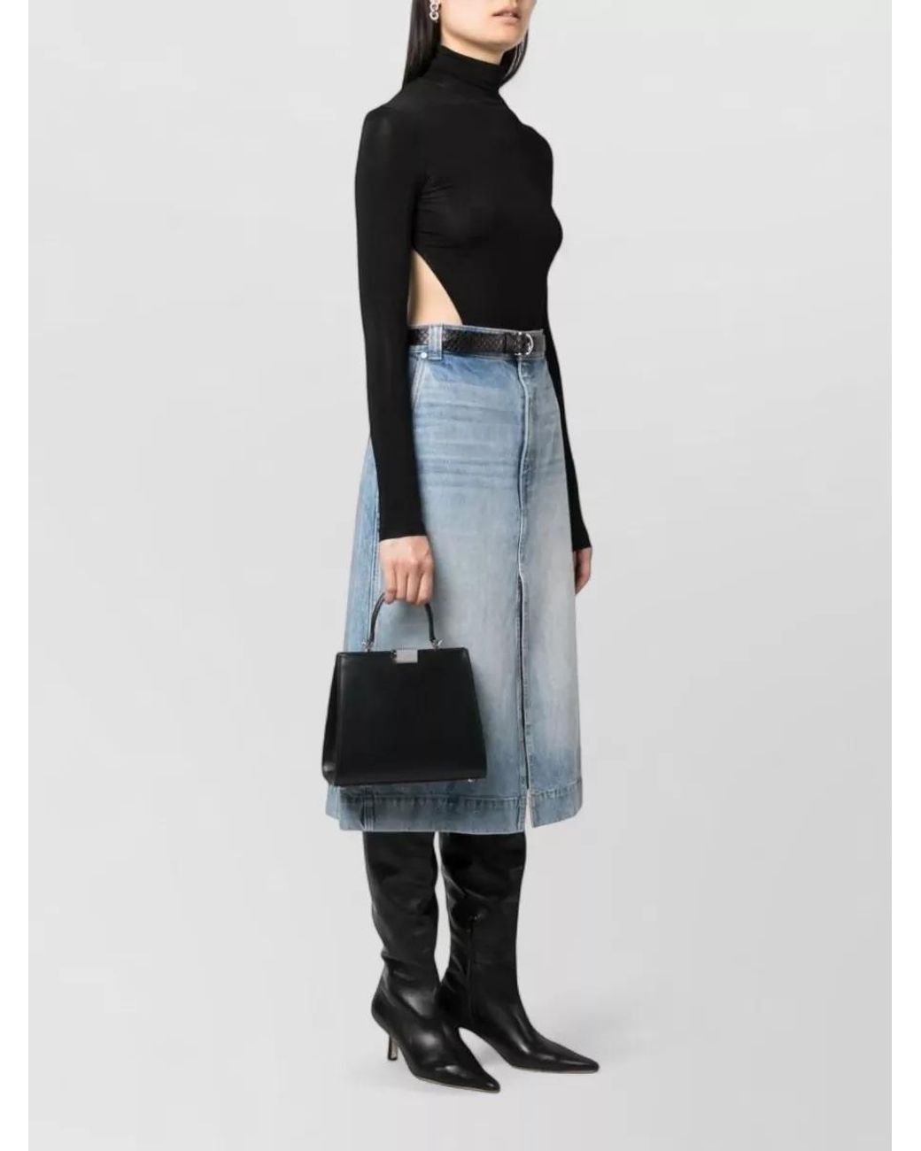 ARMARIUM Black Calf Leather Small Tote Bag