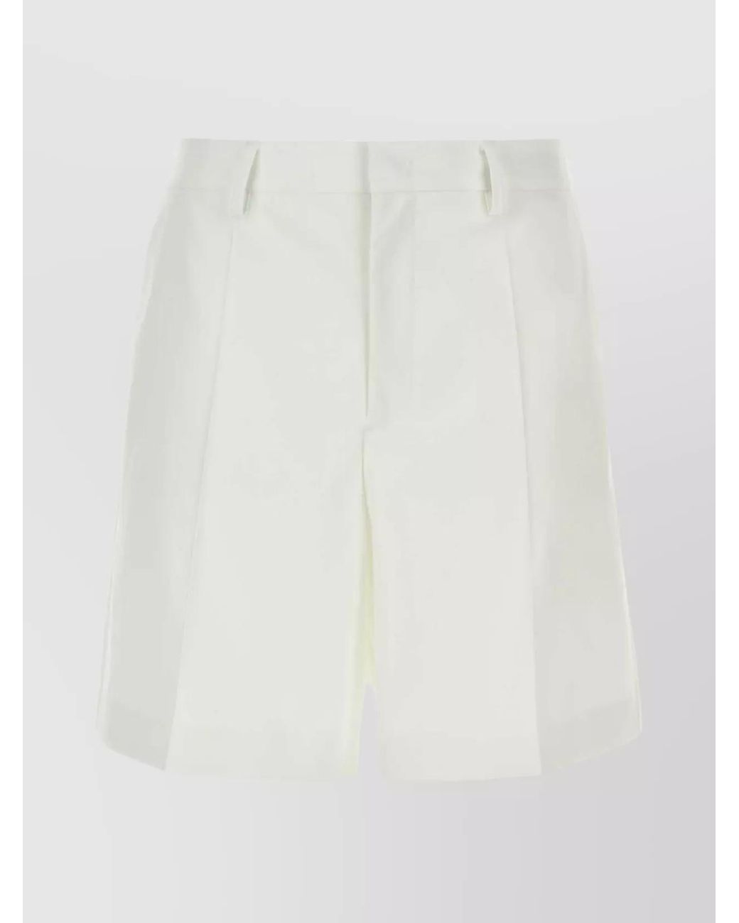 Valentino Garavani White Virgin Wool Silk Bermuda Shorts for men