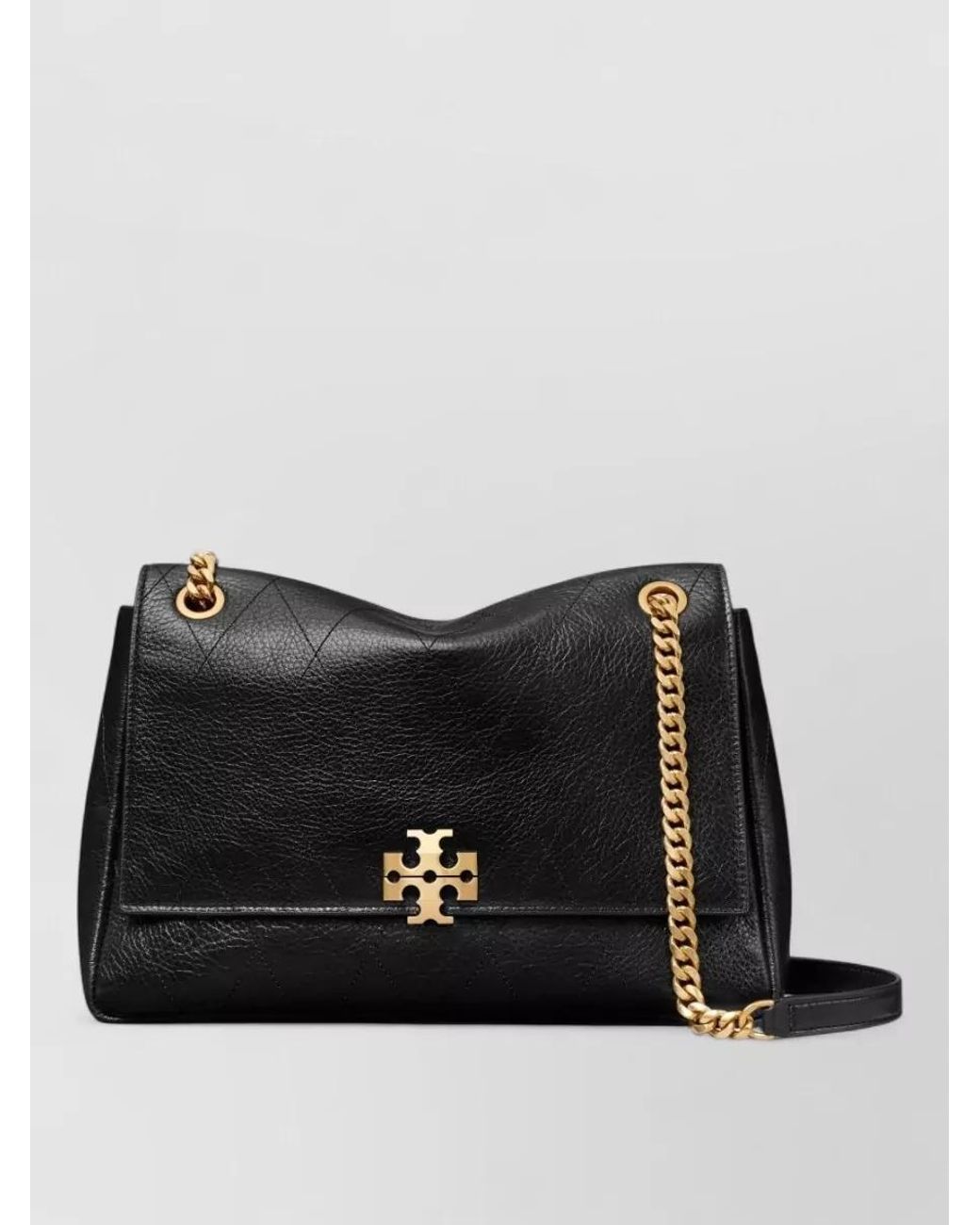 Tory Burch Black Leather Quilted Cross-Body Bag