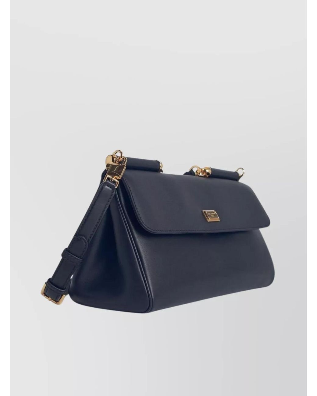 Dolce & Gabbana Blue My Sicily Medium Leather Shoulder Bag