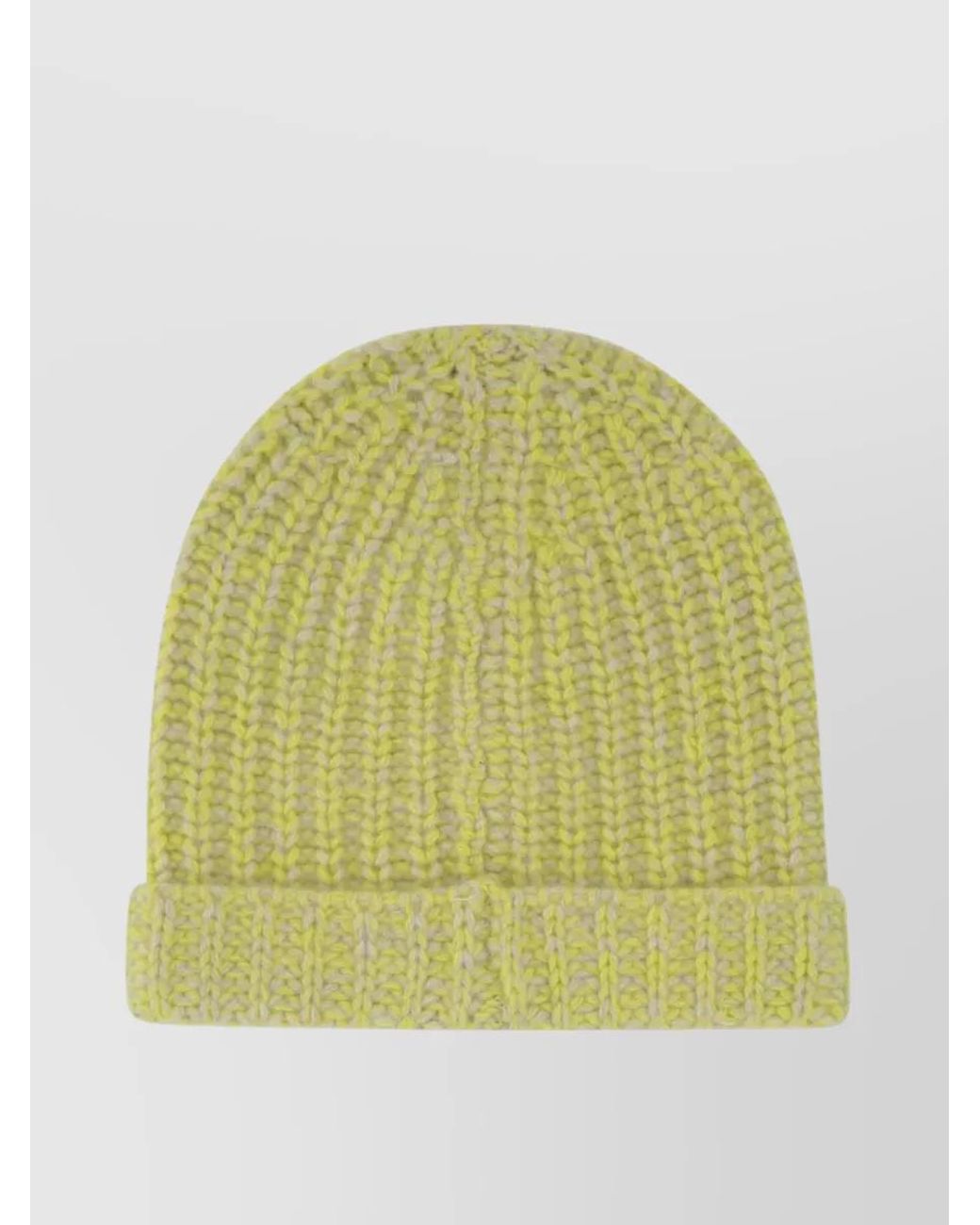 The Elder Statesman Green Cashmere Two-Tone Beanie Hat for men