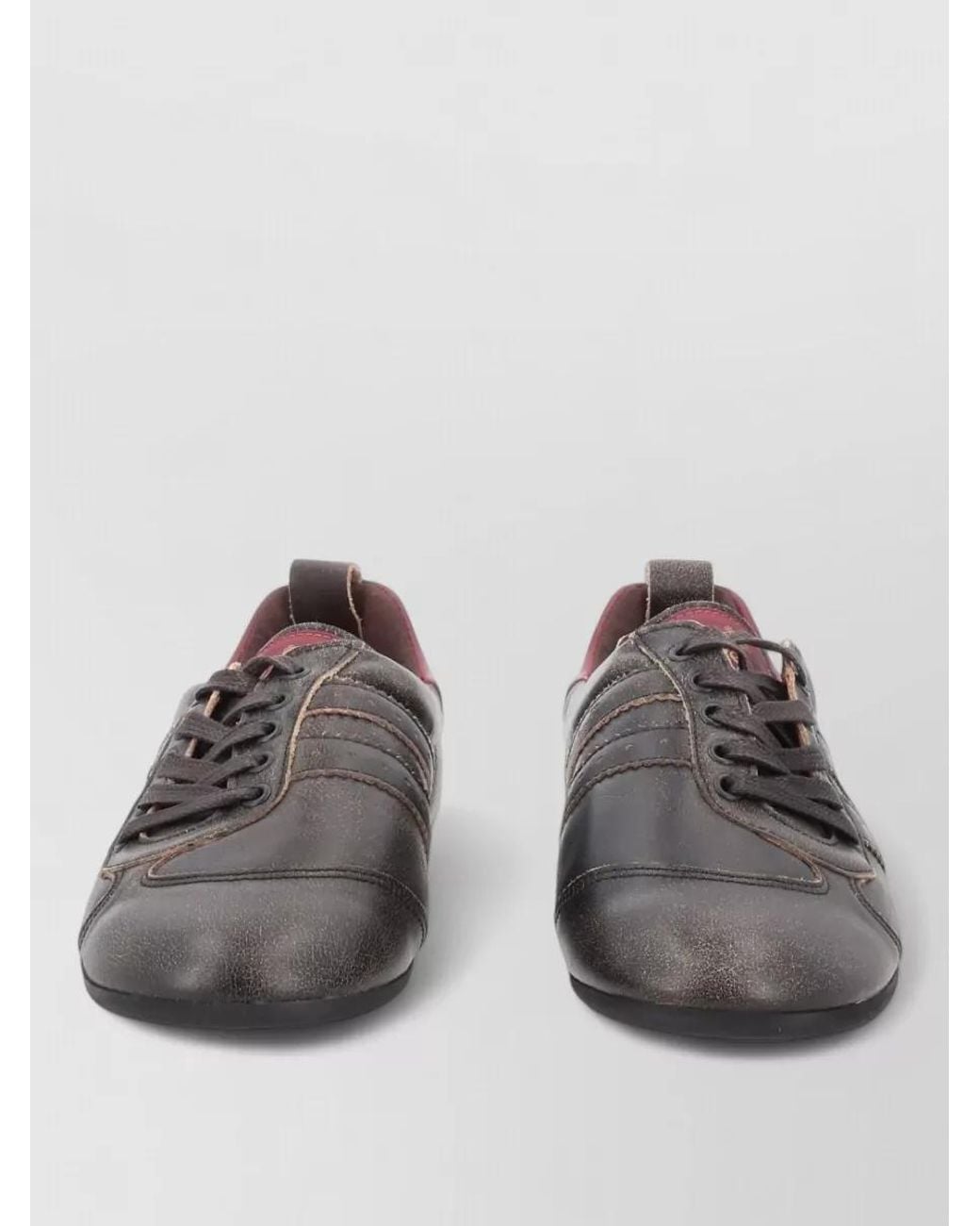 Vivienne Westwood Gray Leather Lace-Up Sneakers