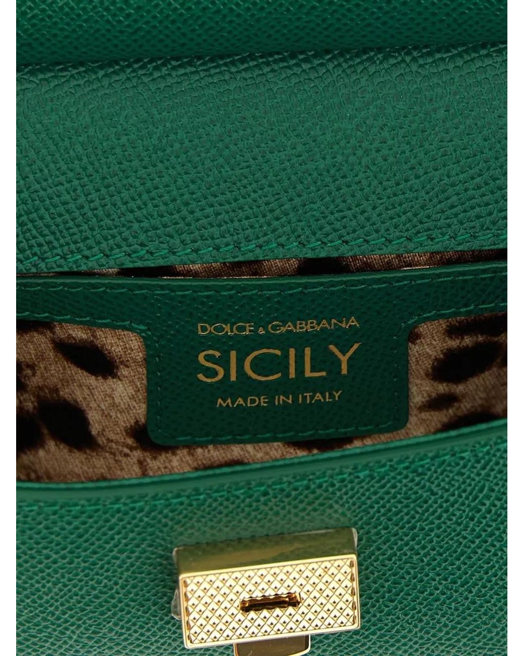 Dolce & Gabbana Green Sicily Small Leather Shoulder Bag