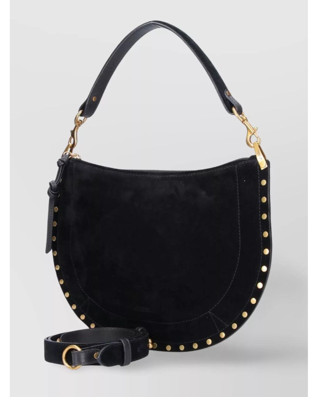Isabel Marant Black Oskan Soft Zip Calf Leather Shoulder Bag