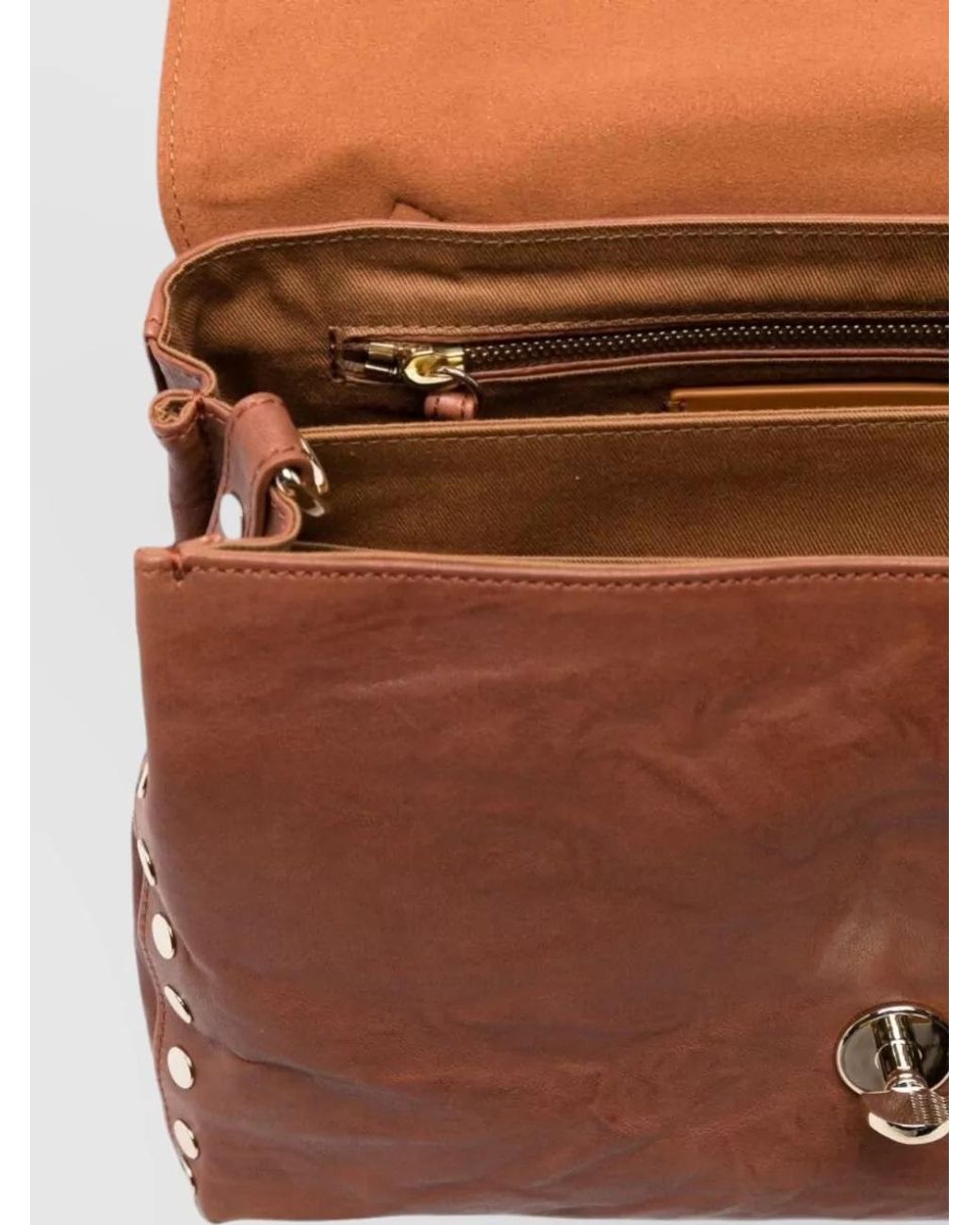 Zanellato Brown Lamb Leather Shoulder Bag