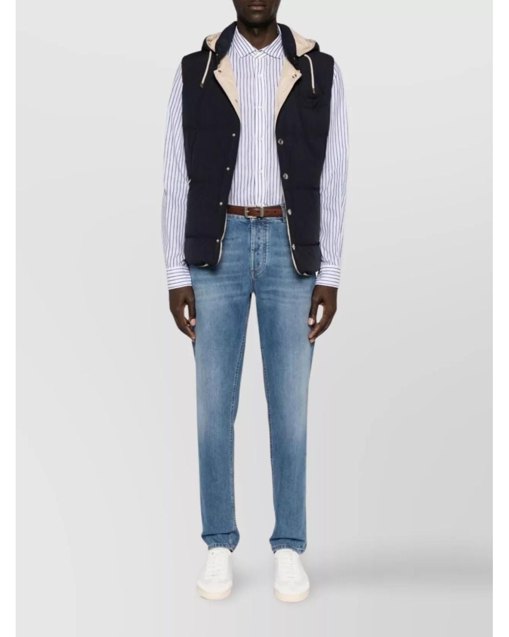 Brunello Cucinelli Blue Denim Straight-Leg Jeans for men