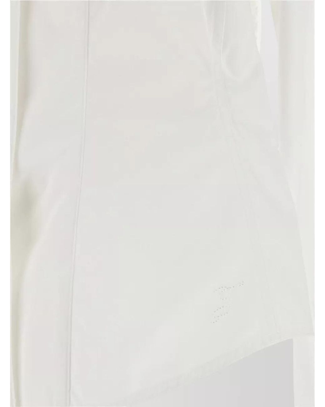 Jacquemus White Cotton Long-Sleeve High-Neck Cutout Shirt