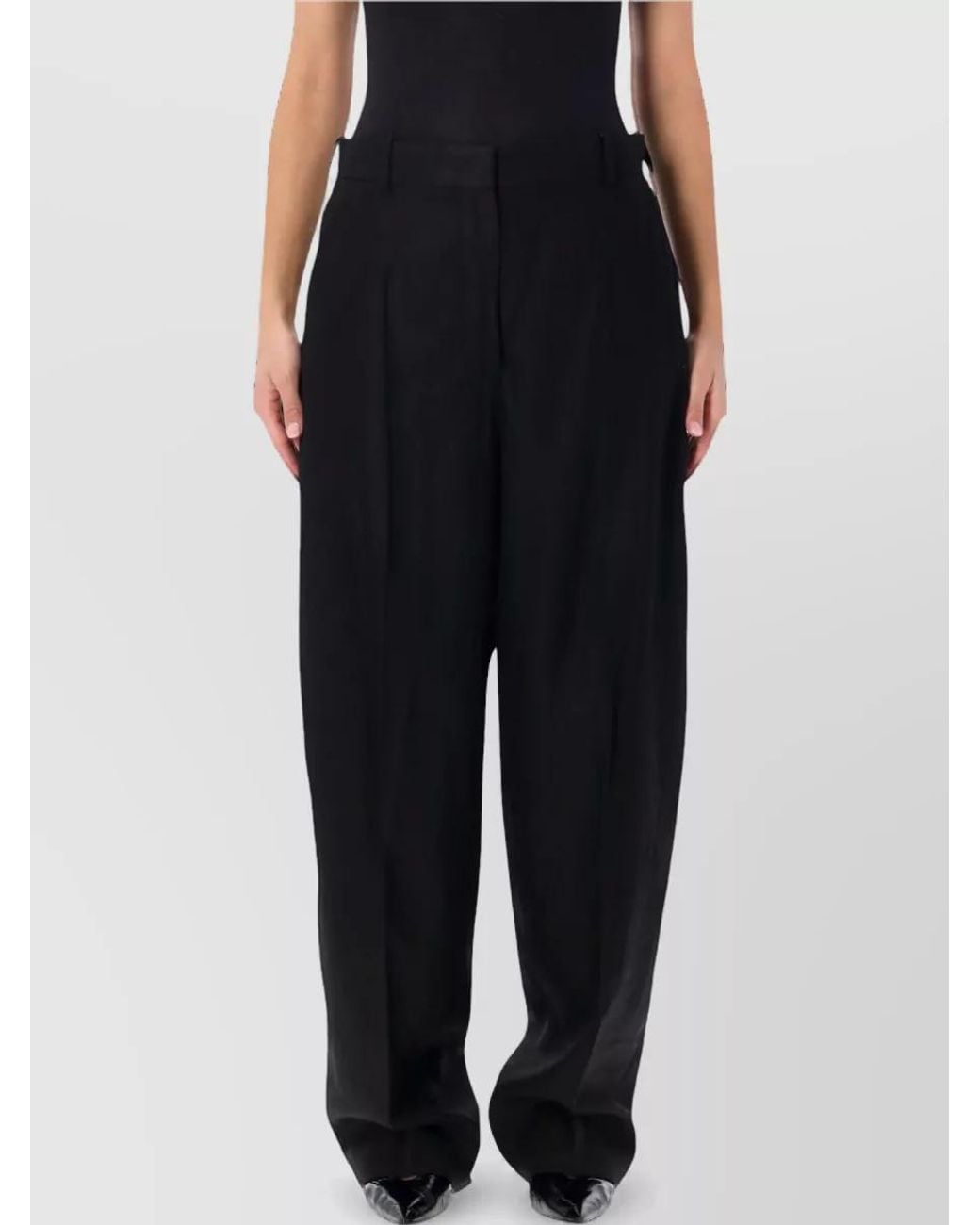 Totême Black High-Rise Wide-Leg Trousers