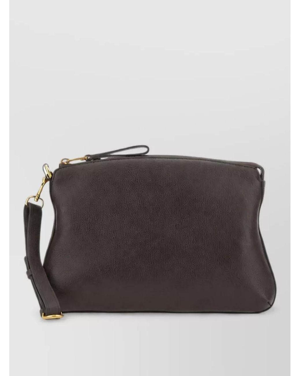 Borsalino Brown Leather Clutch Bag