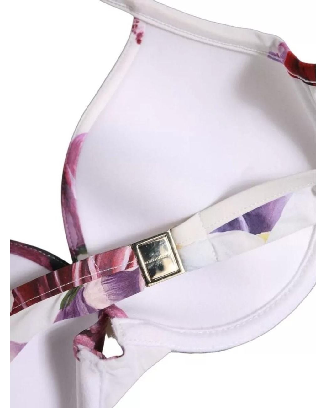 Dolce & Gabbana Multicolor Floral-Print Bikini Top